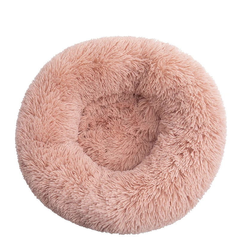Round Plush Pet Bed — Super Soft Warm Sleeping Bed for Large Dogs & Cats