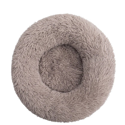 Round Plush Pet Bed — Super Soft Warm Sleeping Bed for Large Dogs & Cats