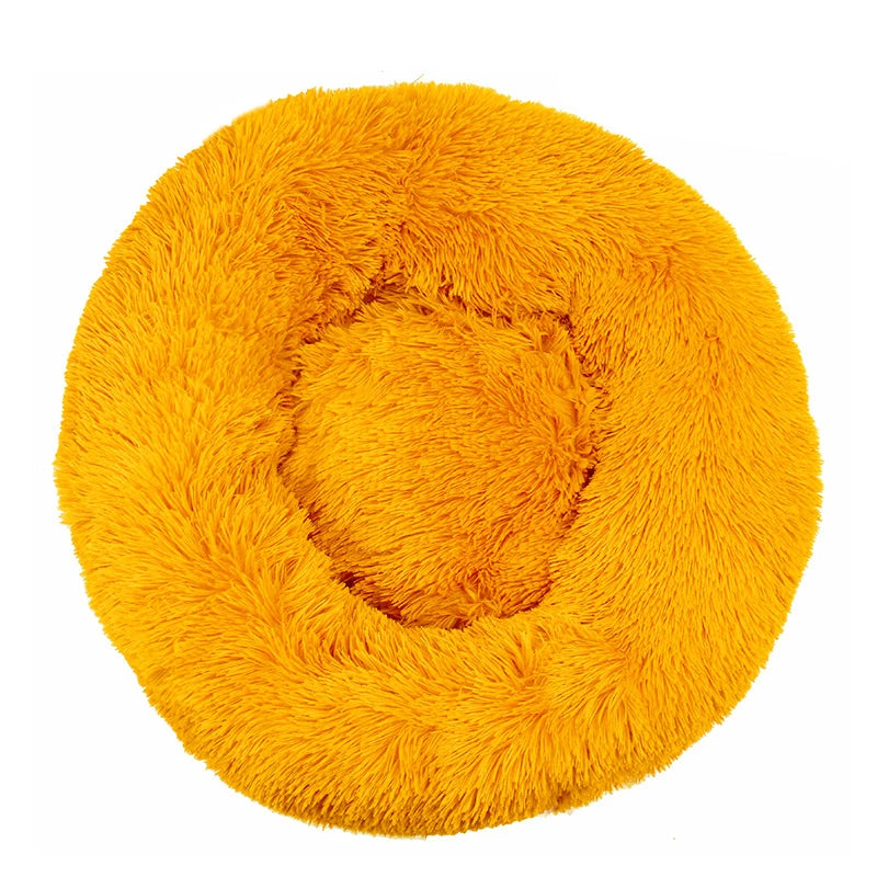 Round Plush Pet Bed — Super Soft Warm Sleeping Bed for Large Dogs & Cats