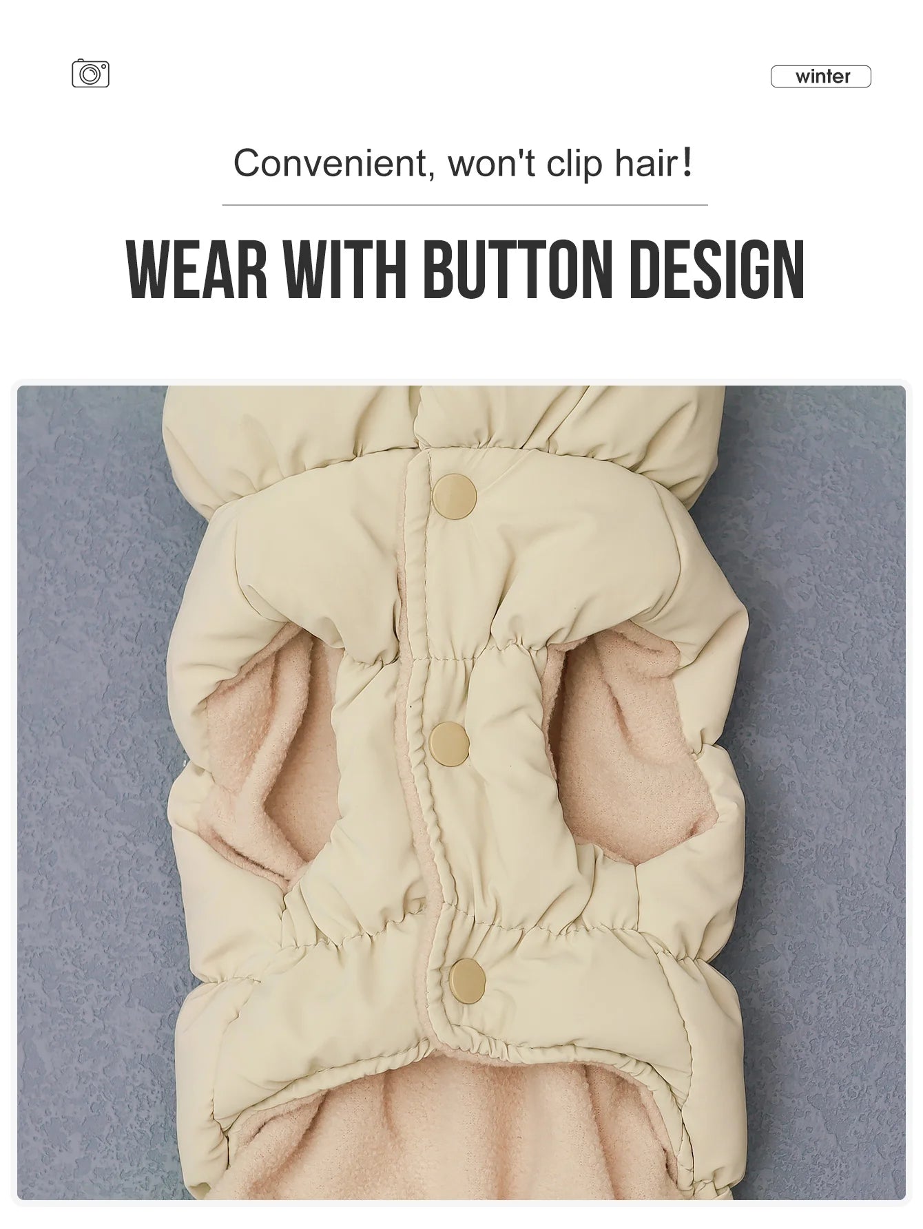 Dog Winter Jacket — 3-Layer Thick Warm Coat for Small to Medium Dogs