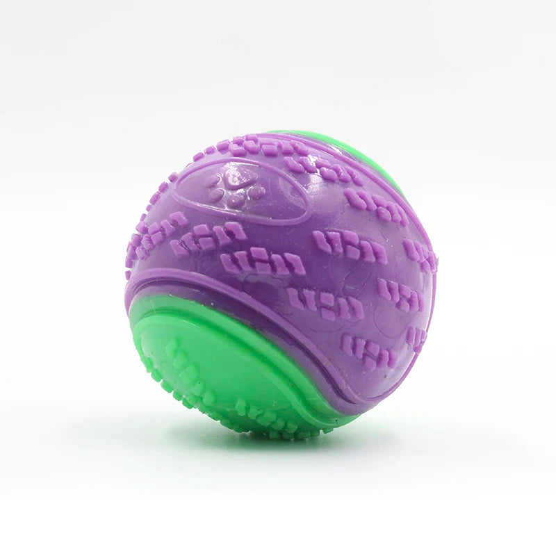 Squeaky Dog Ball Toy — Soft TPR Bite-Resistant Teeth Cleaning Toy for Dogs