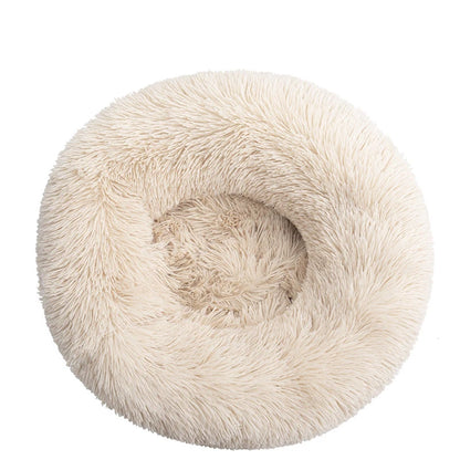 Round Plush Pet Bed — Super Soft Warm Sleeping Bed for Large Dogs & Cats
