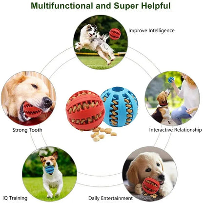 Dog Treat Feeder Chew Ball — Non-Toxic Bite-Resistant Teeth Cleaning Toy for Dogs & Cats