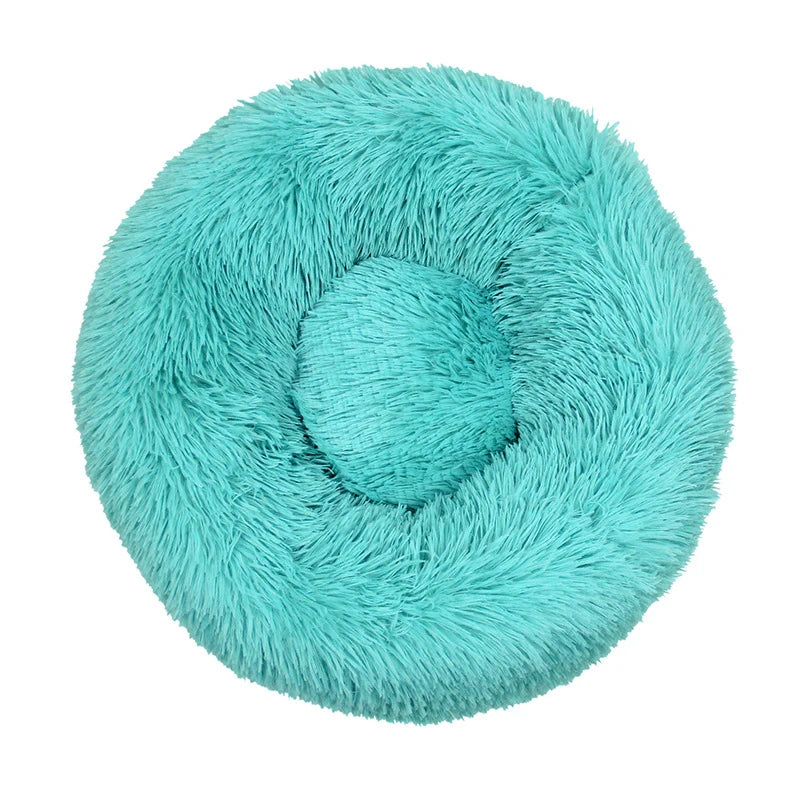 Round Plush Pet Bed — Super Soft Warm Sleeping Bed for Large Dogs & Cats