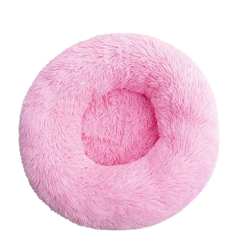 Round Plush Pet Bed — Super Soft Warm Sleeping Bed for Large Dogs & Cats