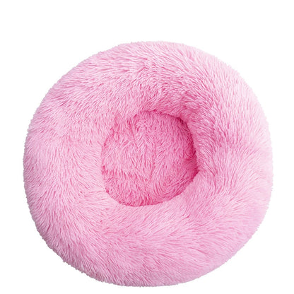 Round Plush Pet Bed — Super Soft Warm Sleeping Bed for Large Dogs & Cats