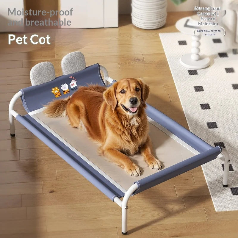 Elevated Cooling Pet Bed — All-Season Indoor & Outdoor Raised Kennel for Large Dogs & Cats
