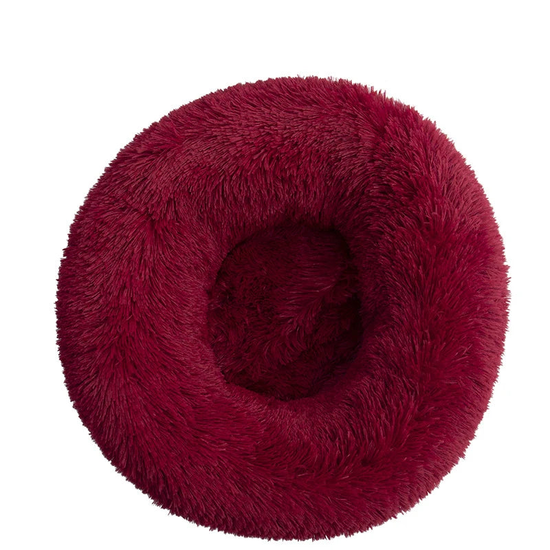 Round Plush Pet Bed — Super Soft Warm Sleeping Bed for Large Dogs & Cats