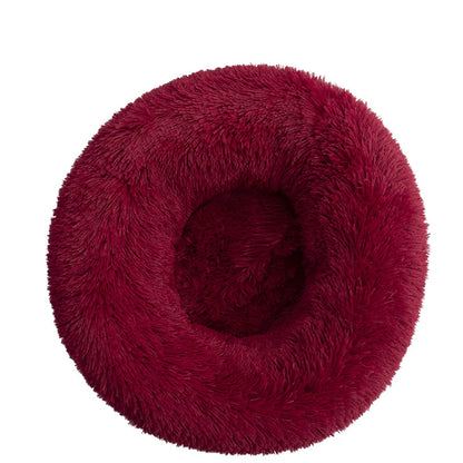 Round Plush Pet Bed — Super Soft Warm Sleeping Bed for Large Dogs & Cats