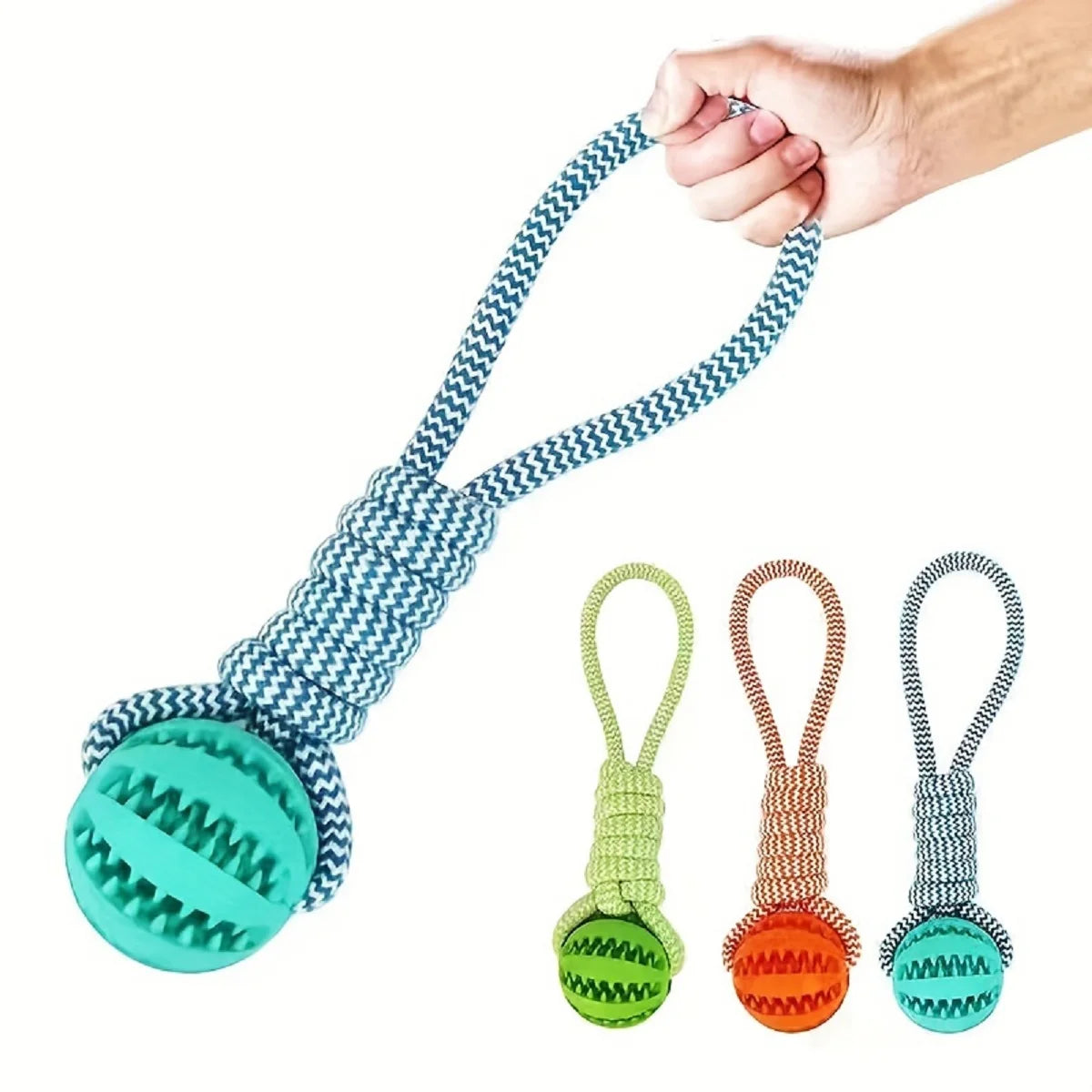 Cotton Rope Treat Ball Dog Toy — Bite-Resistant Teeth Cleaning & Interactive Training Toy