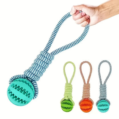 Cotton Rope Treat Ball Dog Toy — Bite-Resistant Teeth Cleaning & Interactive Training Toy