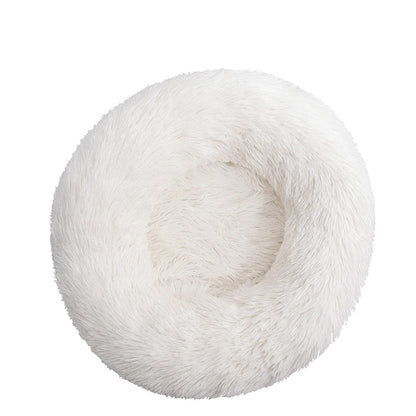 Round Plush Pet Bed — Super Soft Warm Sleeping Bed for Large Dogs & Cats
