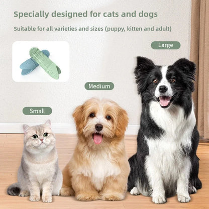 360° Dog Finger Toothbrush — Food-Grade Silicone Dental Care for Dogs & Cats