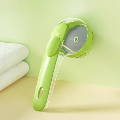 2-in-1 Pet Grooming & Bath Brush — Massage, Exfoliating & Lathering Scrubber for Dogs & Cats