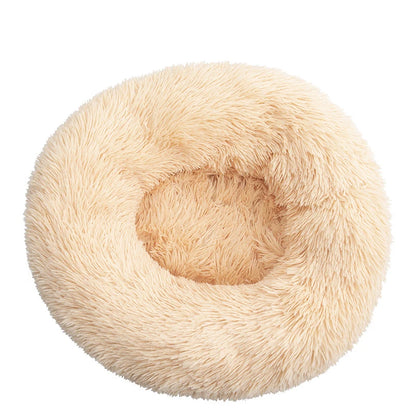 Round Plush Pet Bed — Super Soft Warm Sleeping Bed for Large Dogs & Cats