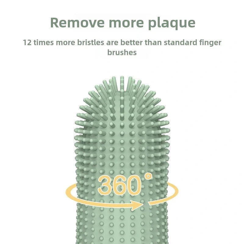 360° Dog Finger Toothbrush — Food-Grade Silicone Dental Care for Dogs & Cats