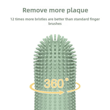 360° Dog Finger Toothbrush — Food-Grade Silicone Dental Care for Dogs & Cats