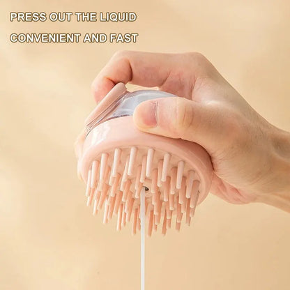Silicone Pet Bath Brush with Shampoo Dispenser — Gentle Grooming & Massage for Dogs & Cats
