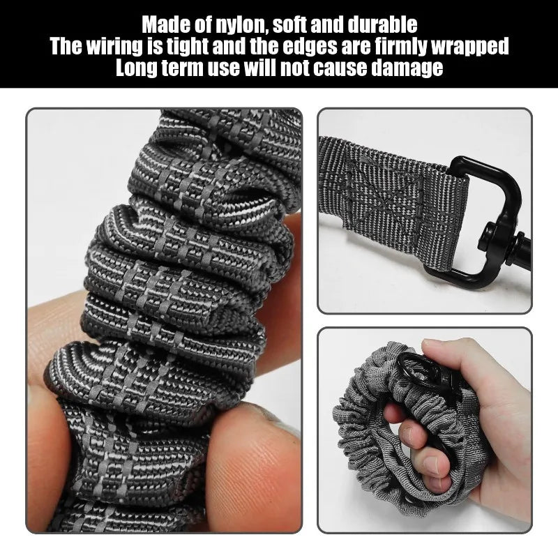 Double-Headed Shock-Absorbing Dog Leash — Elastic Anti-Pull Walking Rope for Dogs