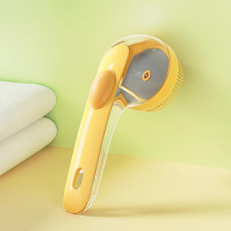 2-in-1 Pet Grooming & Bath Brush — Massage, Exfoliating & Lathering Scrubber for Dogs & Cats