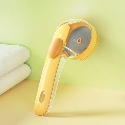 2-in-1 Pet Grooming & Bath Brush — Massage, Exfoliating & Lathering Scrubber for Dogs & Cats