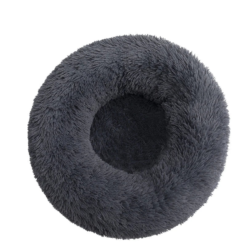Round Plush Pet Bed — Super Soft Warm Sleeping Bed for Large Dogs & Cats