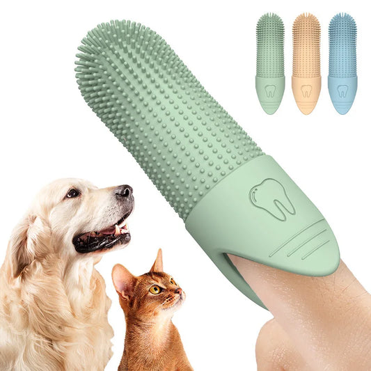 360° Dog Finger Toothbrush — Food-Grade Silicone Dental Care for Dogs & Cats