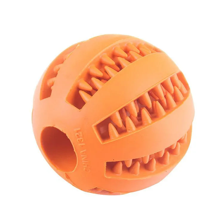 Dog Treat Feeder Chew Ball — Non-Toxic Bite-Resistant Teeth Cleaning Toy for Dogs & Cats