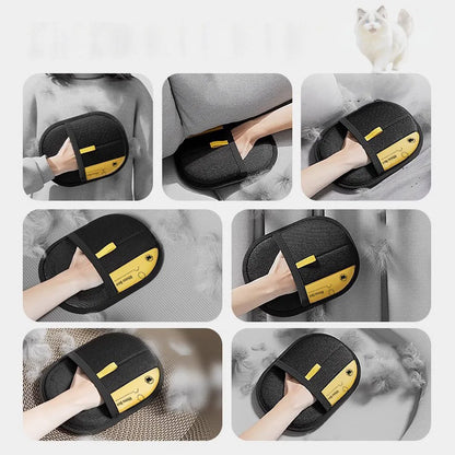 Pet Grooming Gloves — Hair Remover Brush for Dog & Cat Fur on Sofas, Carpets & Clothes