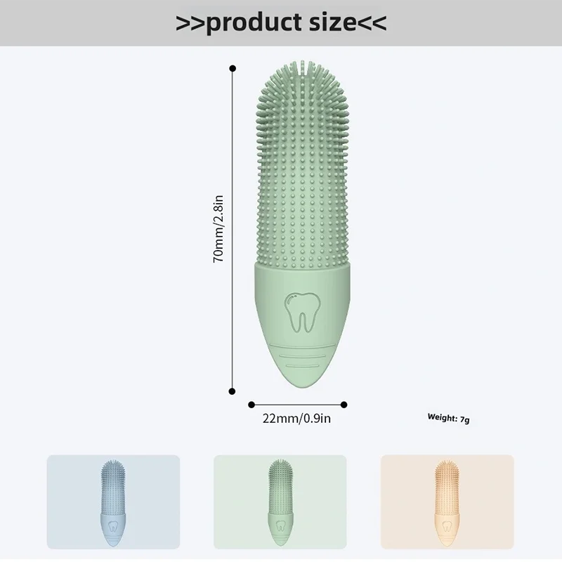 360° Dog Finger Toothbrush — Food-Grade Silicone Dental Care for Dogs & Cats