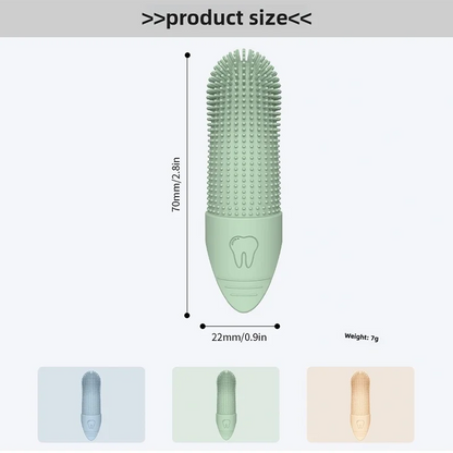 360° Dog Finger Toothbrush — Food-Grade Silicone Dental Care for Dogs & Cats