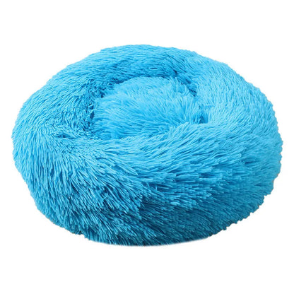 Round Plush Pet Bed — Super Soft Warm Sleeping Bed for Large Dogs & Cats