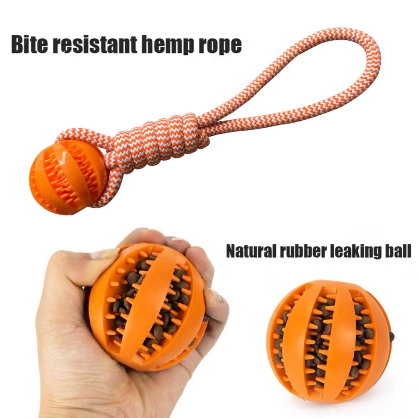 Cotton Rope Treat Ball Dog Toy — Bite-Resistant Teeth Cleaning & Interactive Training Toy
