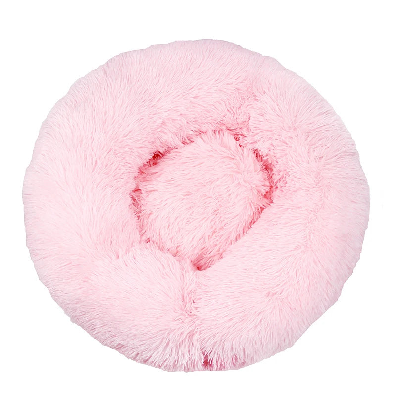 Round Plush Pet Bed — Super Soft Warm Sleeping Bed for Large Dogs & Cats