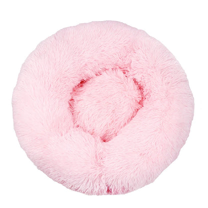 Round Plush Pet Bed — Super Soft Warm Sleeping Bed for Large Dogs & Cats