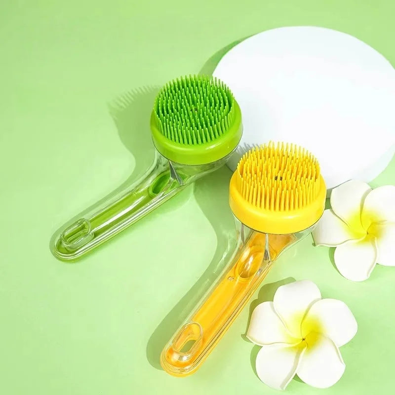 2-in-1 Pet Grooming & Bath Brush — Massage, Exfoliating & Lathering Scrubber for Dogs & Cats
