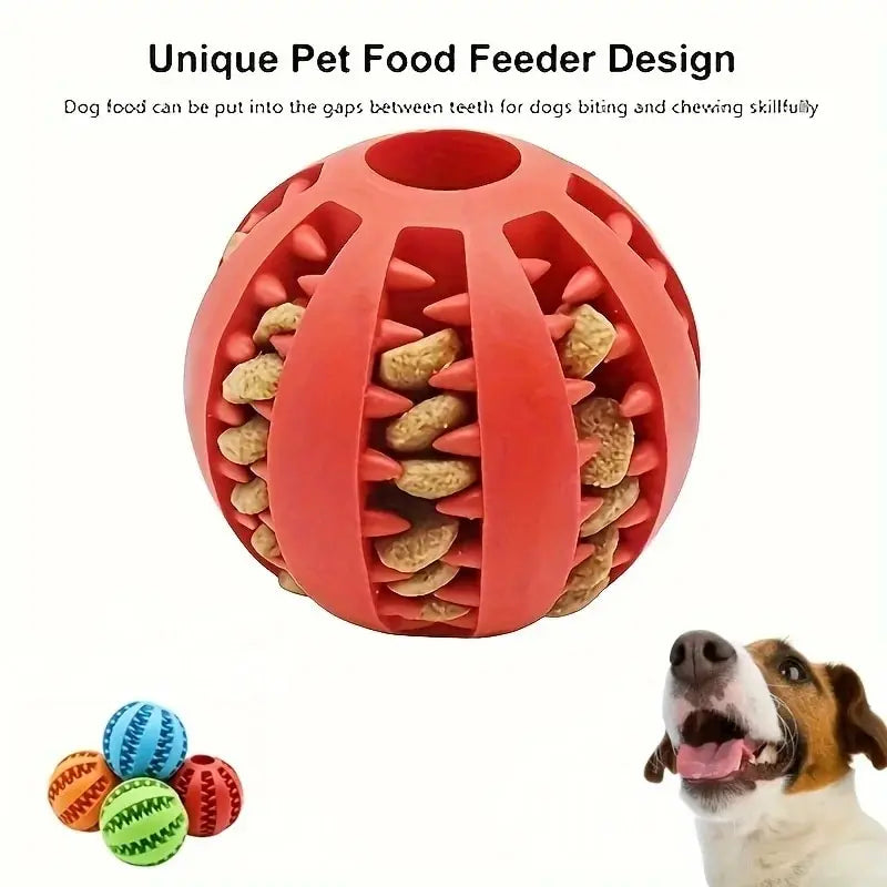 Dog Treat Feeder Chew Ball — Non-Toxic Bite-Resistant Teeth Cleaning Toy for Dogs & Cats