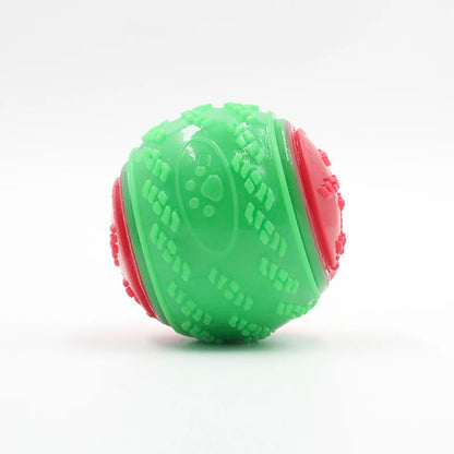 Squeaky Dog Ball Toy — Soft TPR Bite-Resistant Teeth Cleaning Toy for Dogs