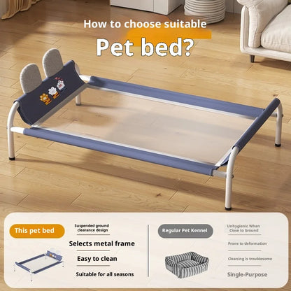 Elevated Cooling Pet Bed — All-Season Indoor & Outdoor Raised Kennel for Large Dogs & Cats