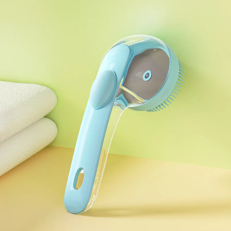 2-in-1 Pet Grooming & Bath Brush — Massage, Exfoliating & Lathering Scrubber for Dogs & Cats