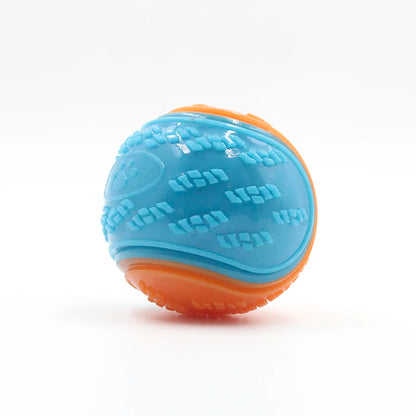 Squeaky Dog Ball Toy — Soft TPR Bite-Resistant Teeth Cleaning Toy for Dogs