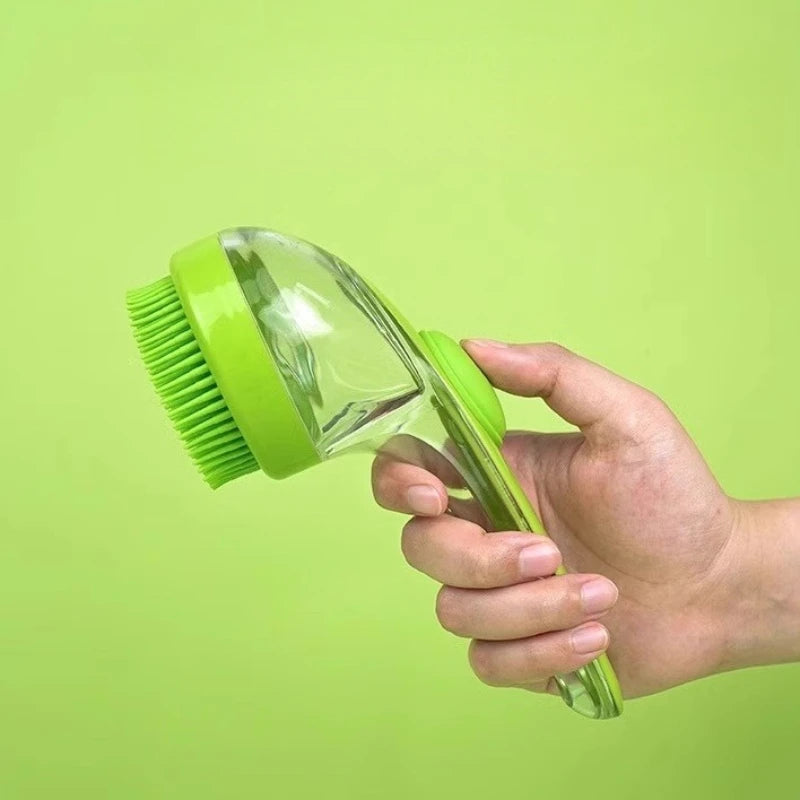 2-in-1 Pet Grooming & Bath Brush — Massage, Exfoliating & Lathering Scrubber for Dogs & Cats