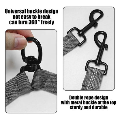 Double-Headed Shock-Absorbing Dog Leash — Elastic Anti-Pull Walking Rope for Dogs
