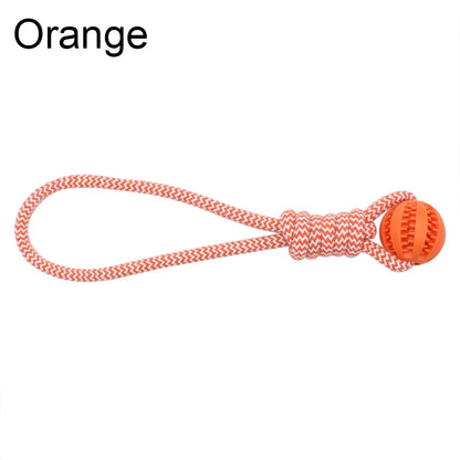 Cotton Rope Treat Ball Dog Toy — Bite-Resistant Teeth Cleaning & Interactive Training Toy