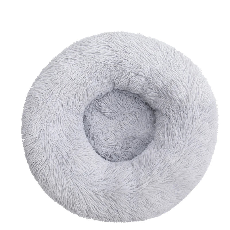 Round Plush Pet Bed — Super Soft Warm Sleeping Bed for Large Dogs & Cats