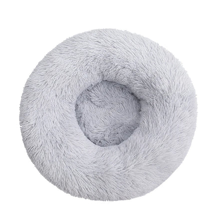 Round Plush Pet Bed — Super Soft Warm Sleeping Bed for Large Dogs & Cats
