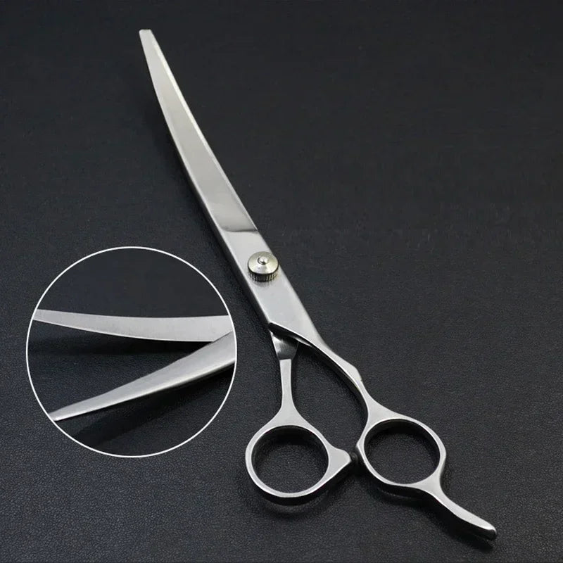 Professional Pet Grooming Scissors Set — Trimming, Bent & Straight Scissors for Dogs & Cats