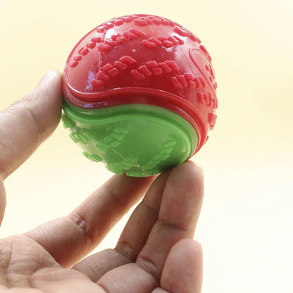 Squeaky Dog Ball Toy — Soft TPR Bite-Resistant Teeth Cleaning Toy for Dogs